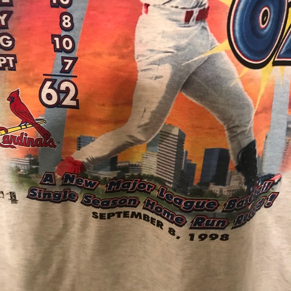 VTG Mark McGwire 62 Home Run Shirt MLB - Picture 5 of 6